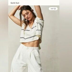 WE THE FREE PEOPLE JAYDON STRIPED V NECK BOXY TUNIC TOP TEE NWOT XL